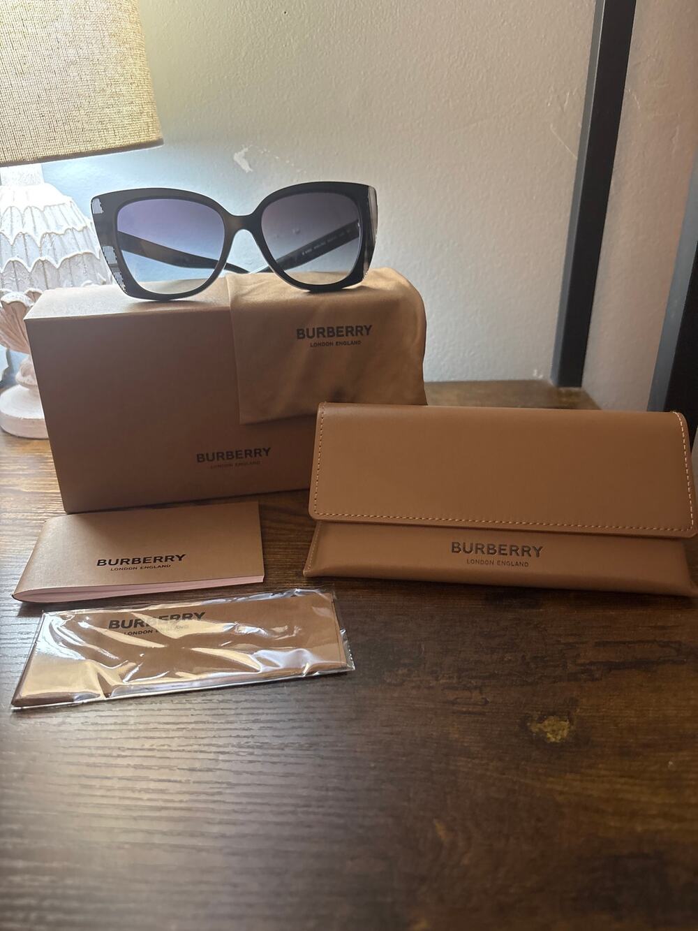 Burberry Meryl oversized black cat-eye frame.